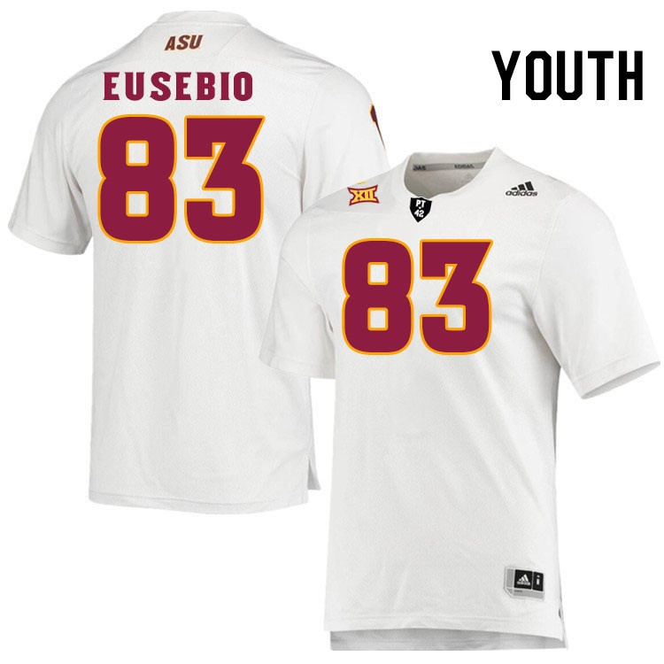 Youth #83 Derek Eusebio Arizona State Sun Devils College Football Jerseys Stitched-White